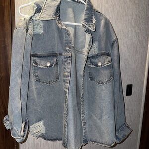 Talulah | Distressed Light Wash Denim Jacket, size M